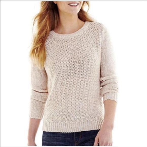 5/$25 St. John’s Bay Petite Chunky Knit Sweater - Picture 1 of 6